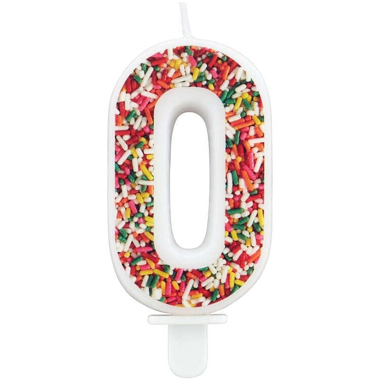 Sprinkle on the Birthday Fun Number 0 Birthday Candle - Shelburne Country Store