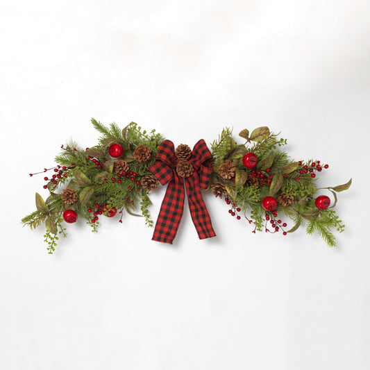 Holiday Pine & Berry Centerpiece - 36" Long - Shelburne Country Store