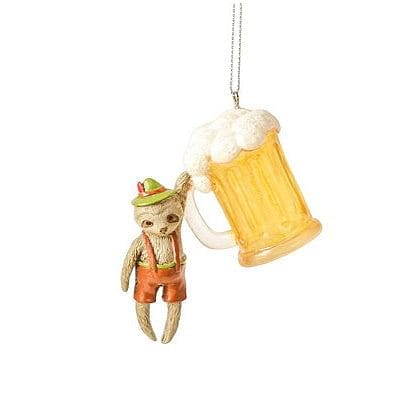 Drinking Sloth Ornament - Brown - Shelburne Country Store