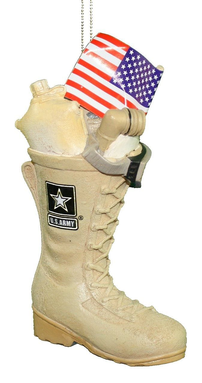 Army Boot With Usa Flag Ornament - Shelburne Country Store