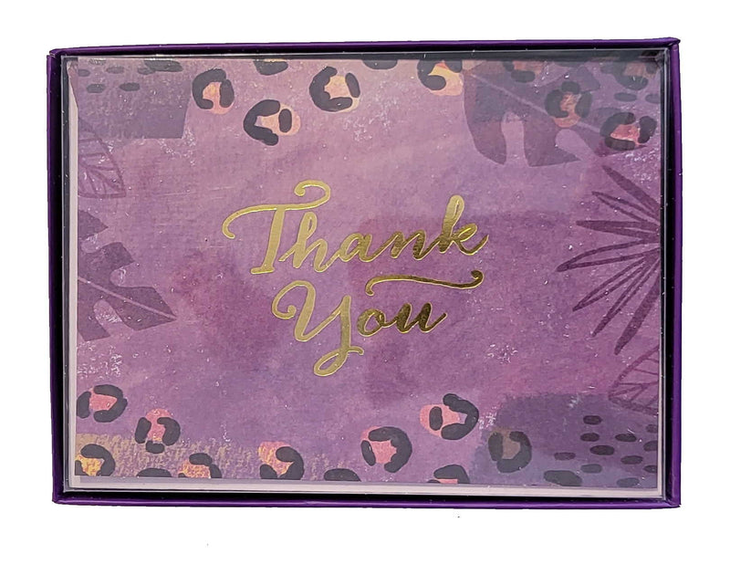 Boxed Notecards - Thank You - Leopard Print - Shelburne Country Store