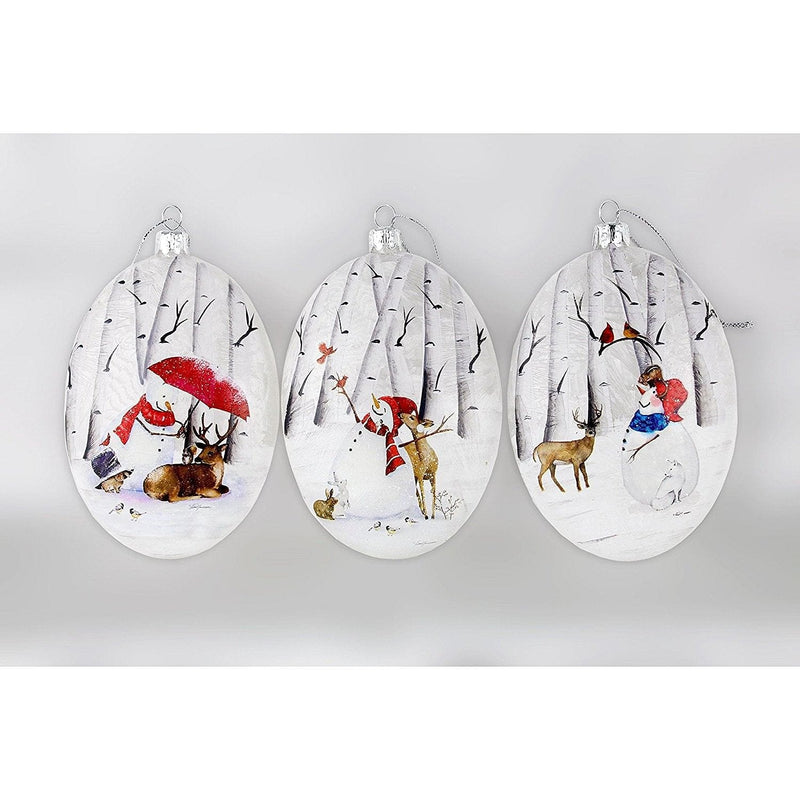Oval Snowman Ornament - Style C - Shelburne Country Store
