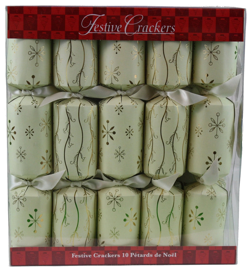 Walpert Holiday Crackers - 10.5 Inch Vines & Snowflakes 10Pc - Shelburne Country Store