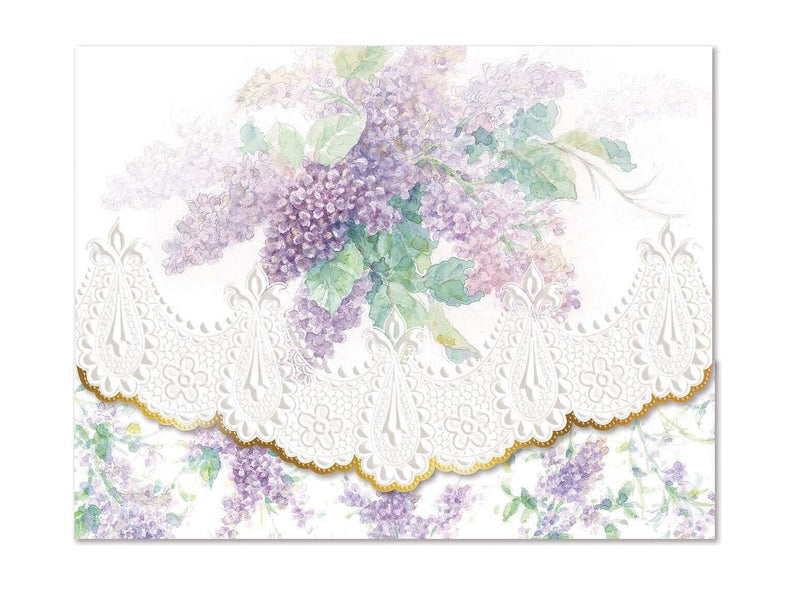 Carol Wilson - Embossed Boxed Note Card - Summer Lilacs - Shelburne Country Store