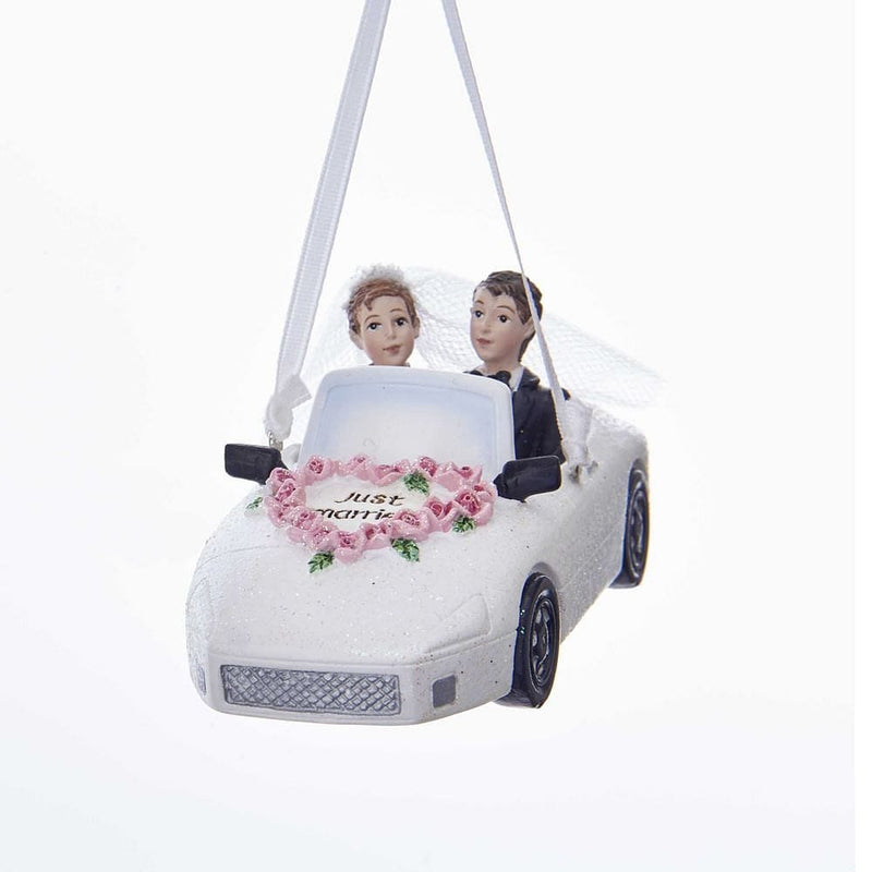 Wedding Couple In Car Ornament For Personalization - Shelburne Country Store