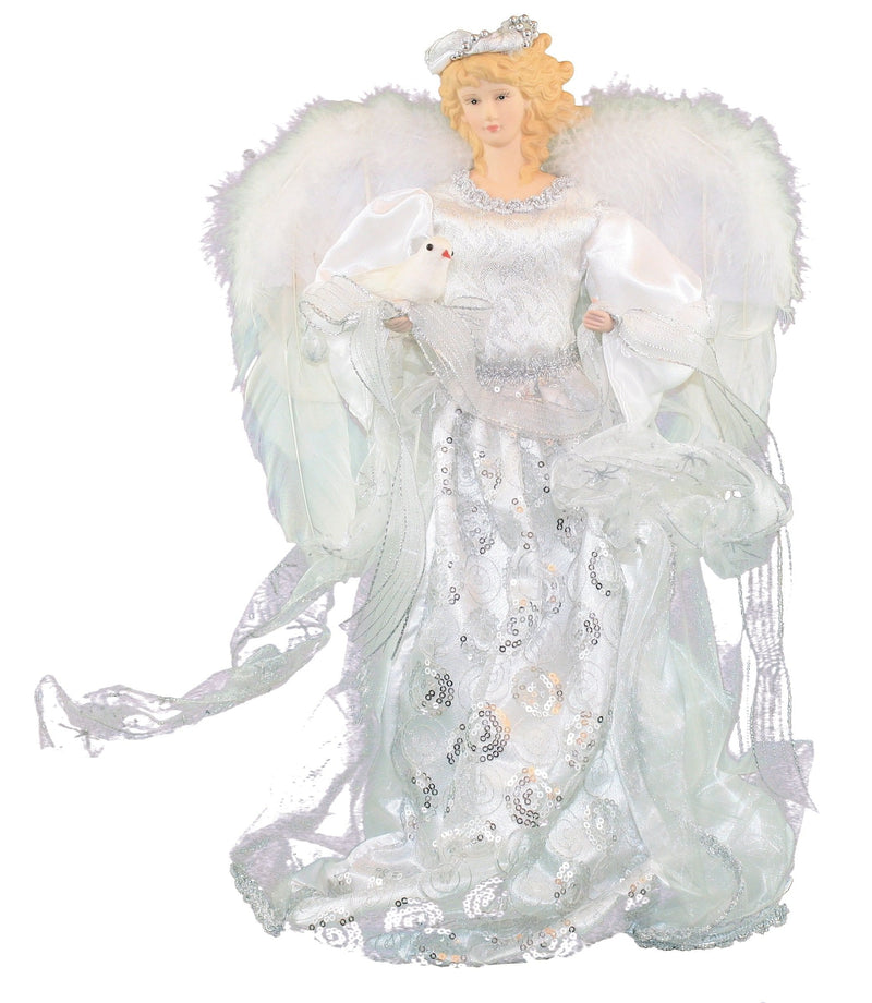 16 Inch Feather Angel holding a Dove - Shelburne Country Store