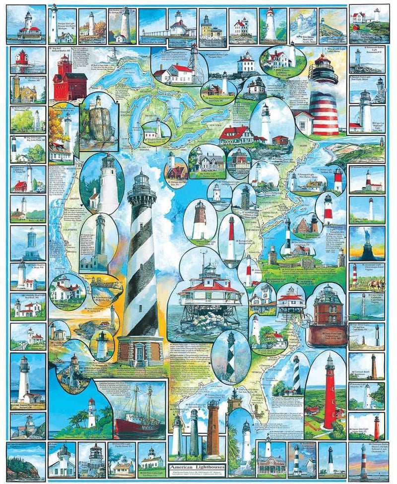 American Lighthouses - 1000 Piece Jigsaw Puzzle - Shelburne Country Store