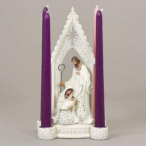 Holy Family Advent Silver Dot Candle Holder - Shelburne Country Store