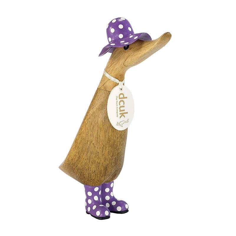 Dcuk Duckling Purple Hat Wellies Spotted - Shelburne Country Store