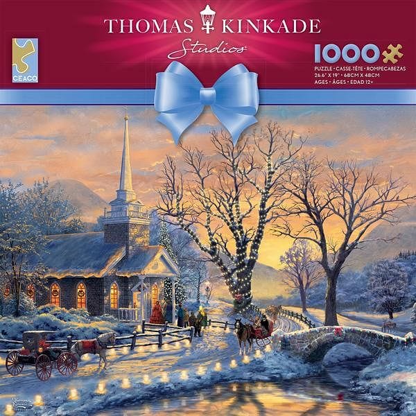 Thomas Kinkade Holiday Sleigh Ride    1000 Piece Puzzle - Shelburne Country Store