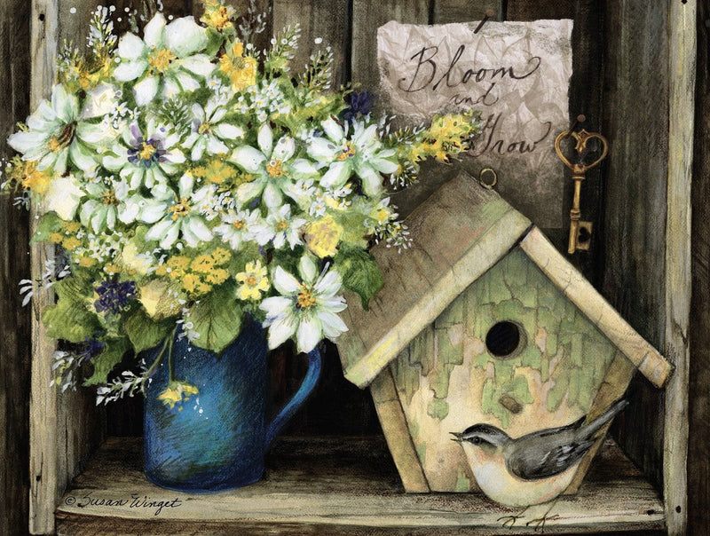 Birdhouse And Fence Notecard - Shelburne Country Store