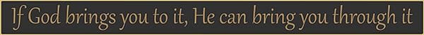 18 Inch Whimsical Wooden Sign - If God brings you to it, He can - - Shelburne Country Store