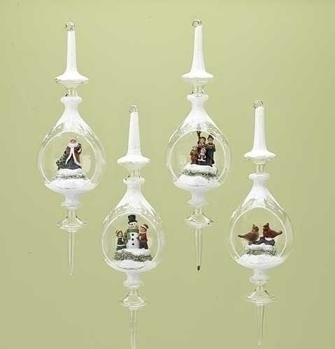 Glass Christmas Scene Hanger - Sing - Shelburne Country Store