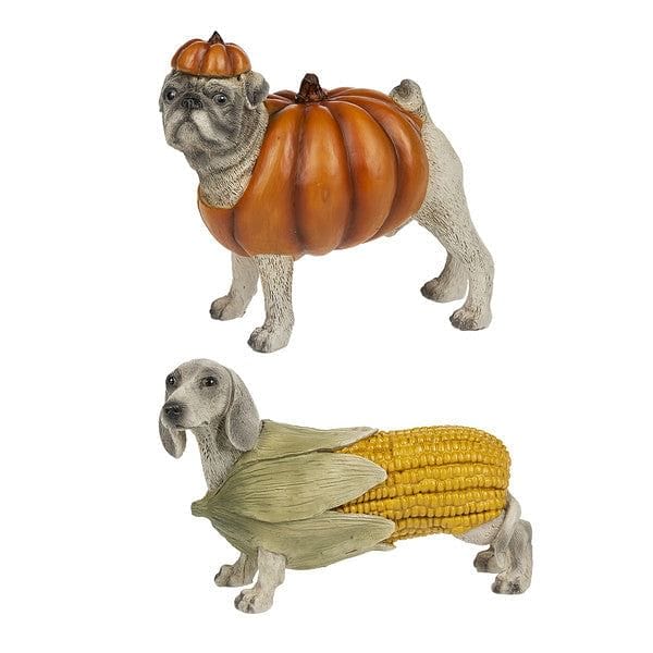 Fall Harvest Dog Figurine - - Shelburne Country Store