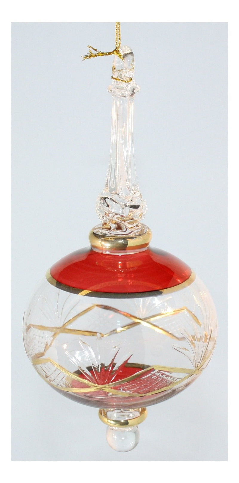 Clear Etched Outer Diamond - Christmas Red Mid - Shelburne Country Store