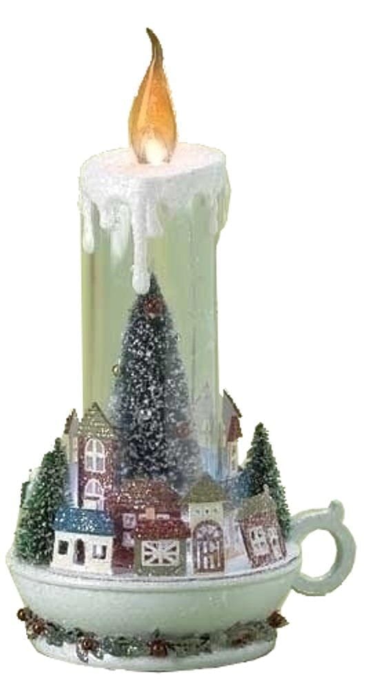 8.5 inch H Led Christmas Village Candle Battery Operated Without Batteries By Roman - Shelburne Country Store