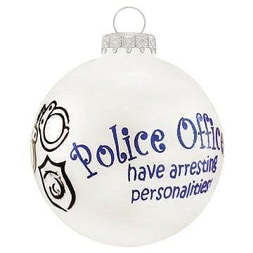 Police Officers Glass Ornament - Shelburne Country Store