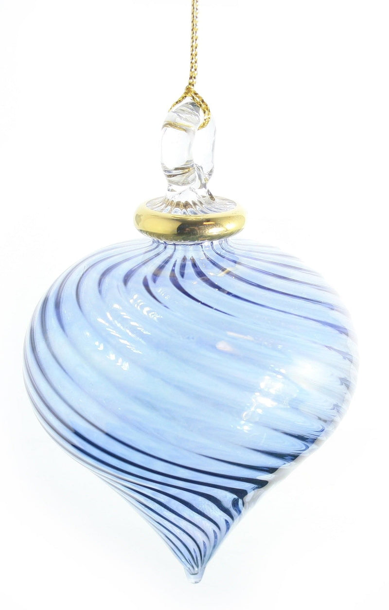 Spiral Teardrop with Gold Accent Ornament -  Yellow - Shelburne Country Store