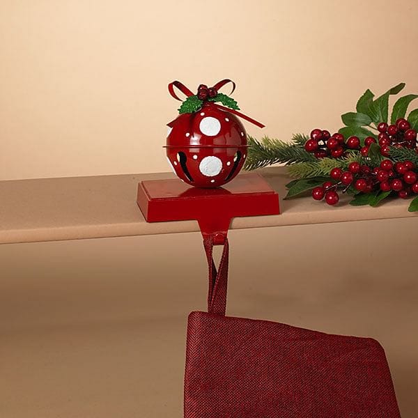 Metal Red Jingle Bell - Stocking Hanger - Shelburne Country Store