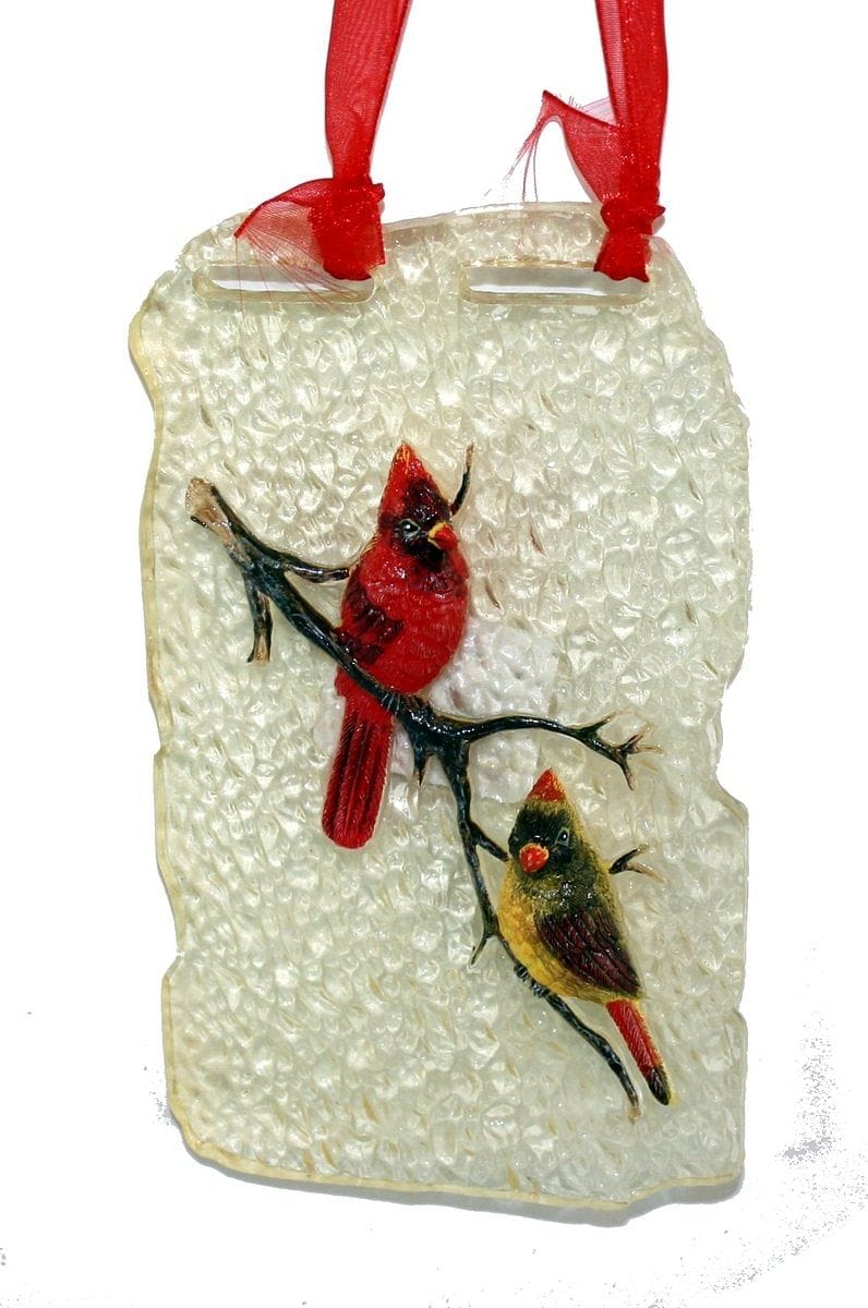Acrylic Cardinal Couple - Clear - Shelburne Country Store
