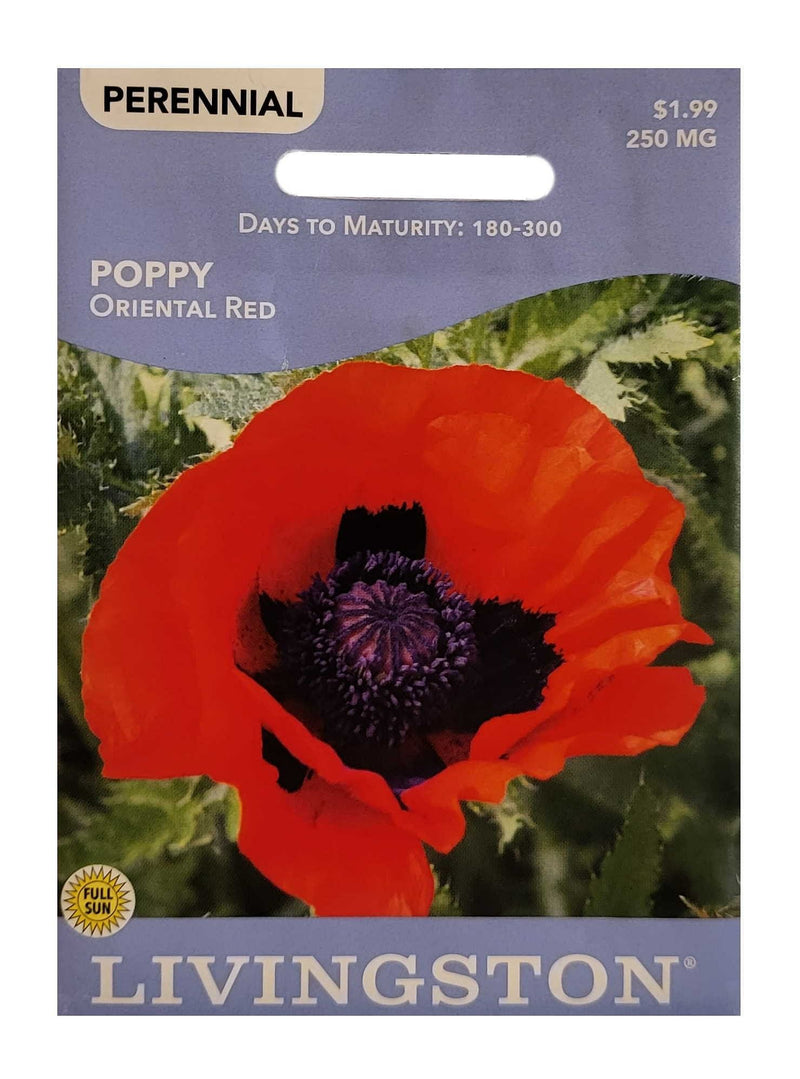 Seed Packet - Poppy - Oriental Red - Shelburne Country Store