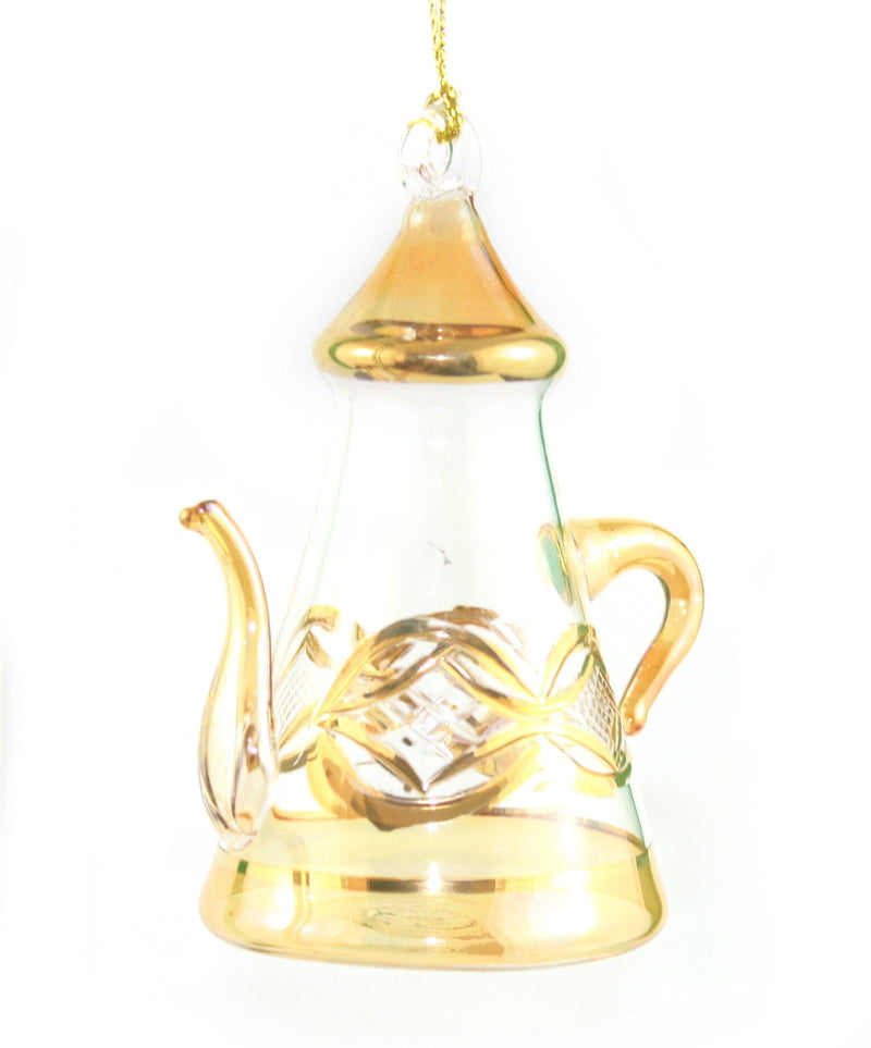 Gold Etched Coffee Pot -  Red - The Country Christmas Loft