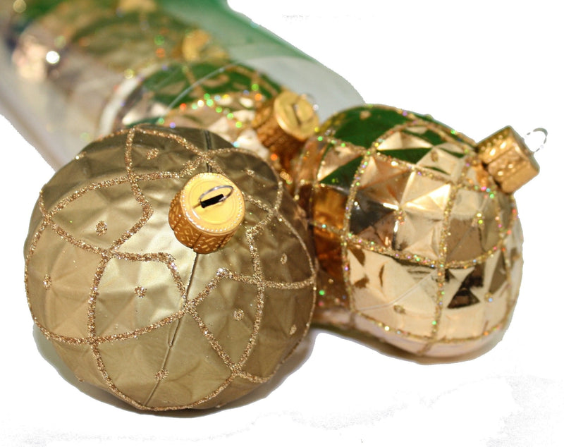 60mm Shatterproof Decorated Onion Ornaments -  Gold - Shelburne Country Store