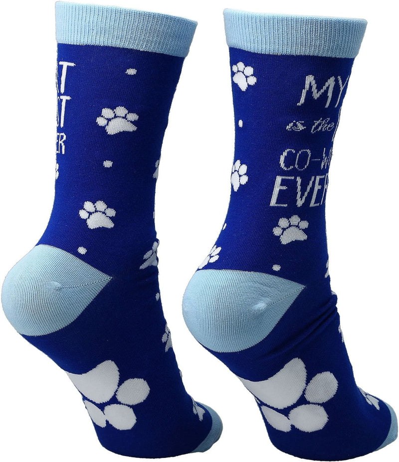 M/L Unisex Cotton Blend Sock - My Cat is the Best co-worker EVER - Shelburne Country Store