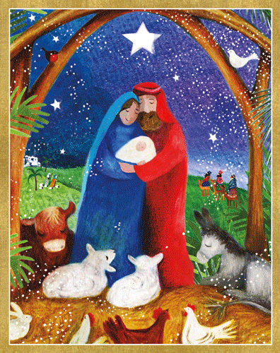 Nativity - Christmas Card Box - 16 Cards (3.75'' x 4.75'') - Shelburne Country Store