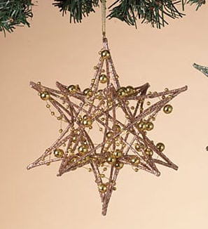 Wire Starburst Snowflake Ornament - Gold - Shelburne Country Store