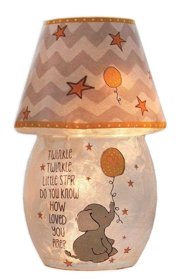 Baby Elephant Glass Lamp with Glass Shade- - Shelburne Country Store