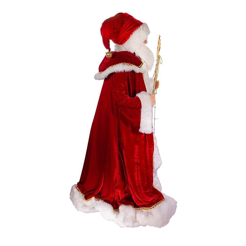 Kringle Klaus Elegant Santa With Staff - 72 Inches Tall - Shelburne Country Store