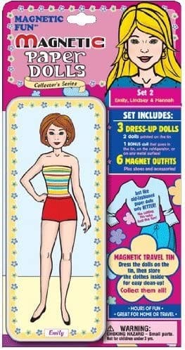 Magnetic Tin Paper Dolls - Emily Lindsay and Hannah - Shelburne Country Store