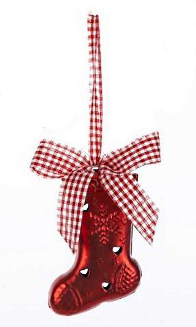 Gingham Ribbon Ornament -  Gingerbread - Shelburne Country Store