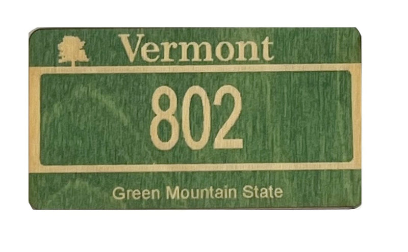 Wooden License Plate Magnet - 802 - Shelburne Country Store