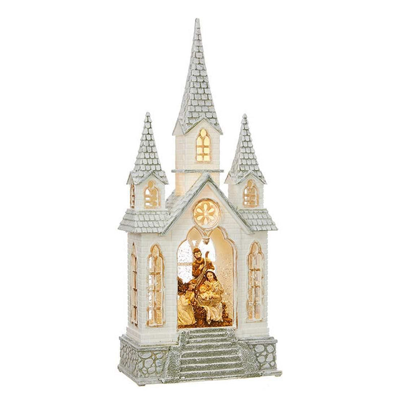 16 Inch Lighted Nativity Waterglobe Church - Shelburne Country Store