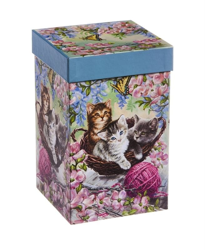 Ceramic Travel Cup w/Box, 17 oz - Kittens and Flowers - Shelburne Country Store