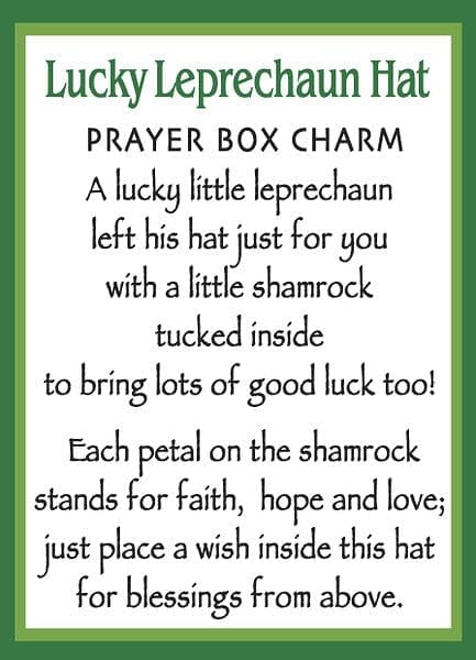 Lucky Leprechaun Hat Prayer Box Charm - Shelburne Country Store