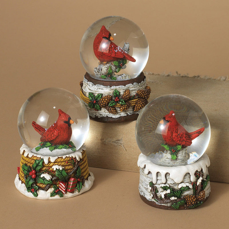 3.75 Inch Resin Cardinal Water Globe - - Shelburne Country Store