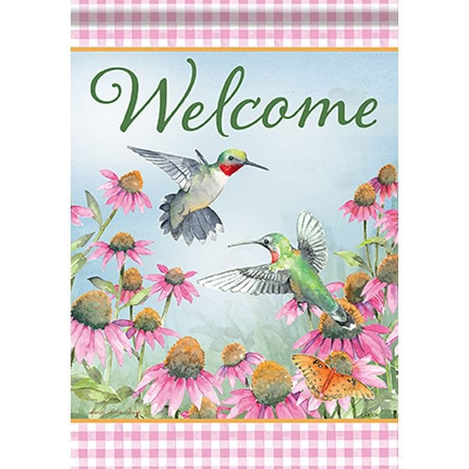 Coneflowers and Hummingbirds Durasoft Large Flag - 28" x 40" - Shelburne Country Store