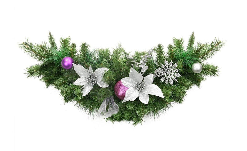 30 inch Pre-Decorated Silver Poinsettia - Unlit - Shelburne Country Store