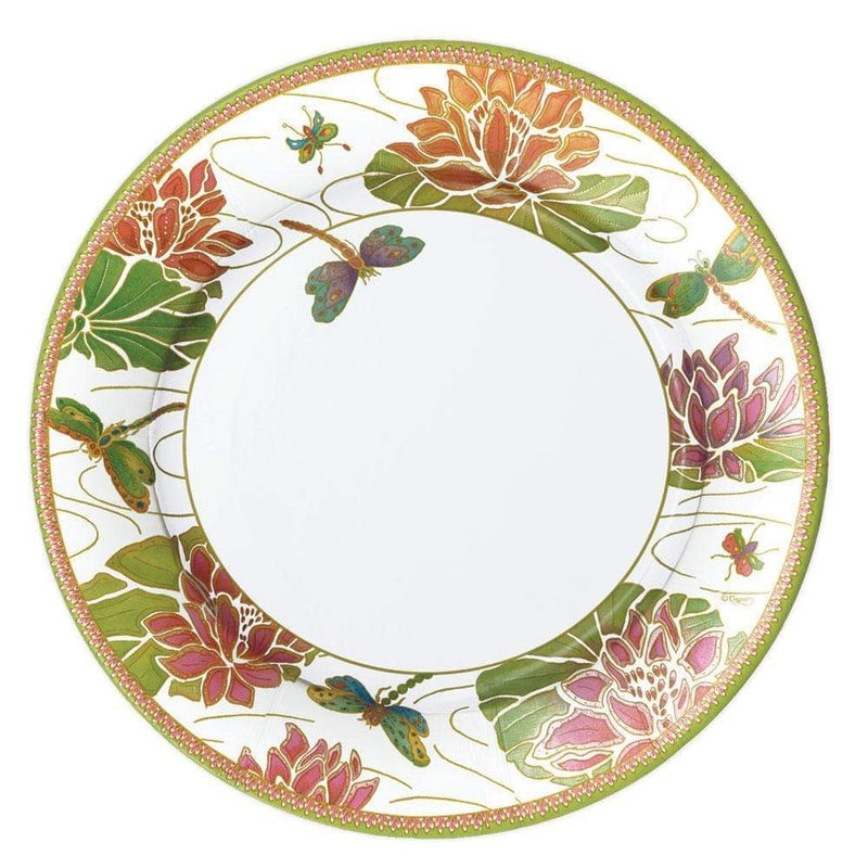 Jeweled Pond Paper Dinner Plates in Ivory - 8 Per Package - Shelburne Country Store