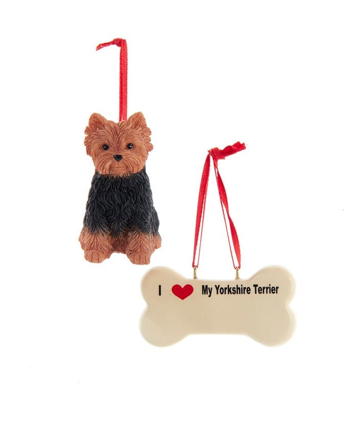 I love My Yorkshire Terrier With Dog Bone Ornaments - Shelburne Country Store