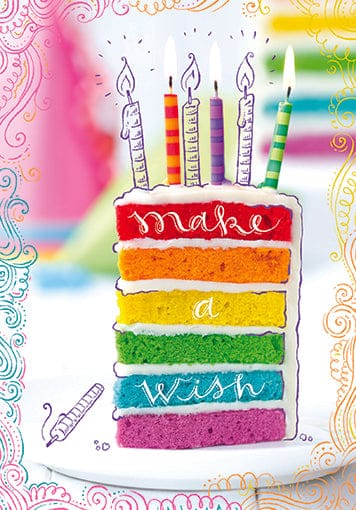 Make A Wish Rainbow Cake Card - Shelburne Country Store