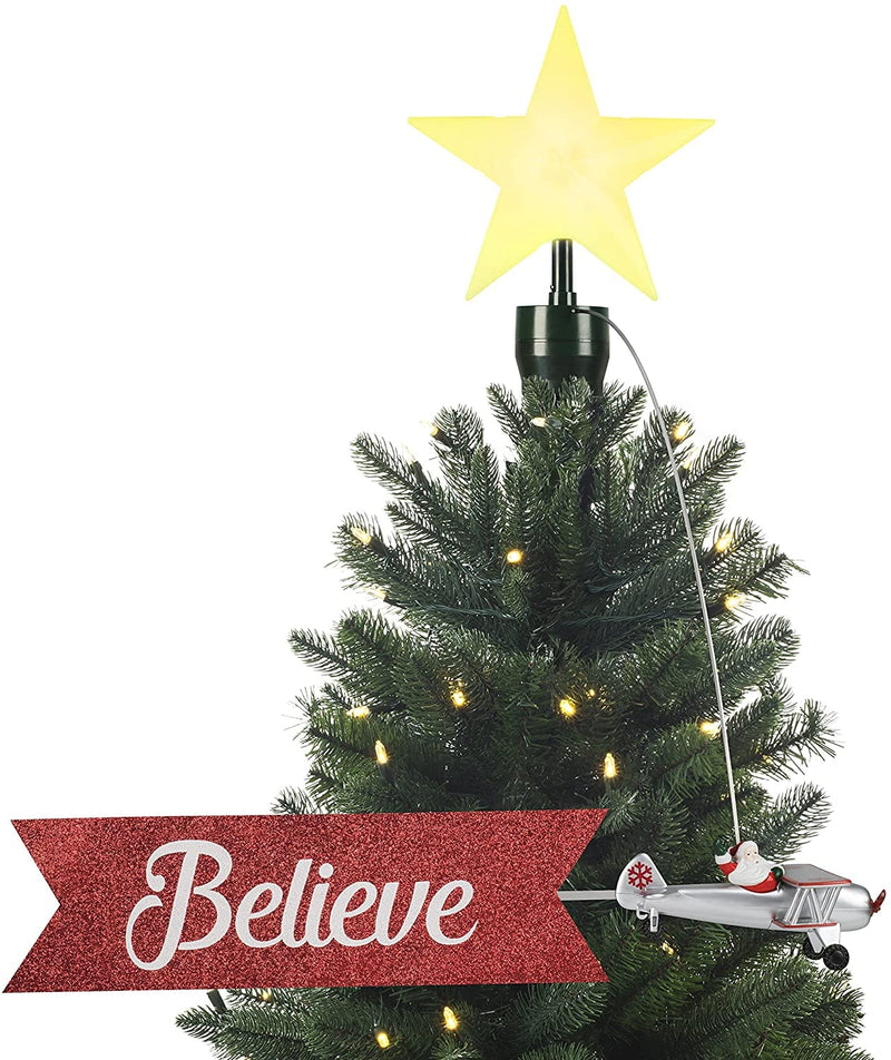 Animated Tree Topper - Santa's Biplane - Shelburne Country Store