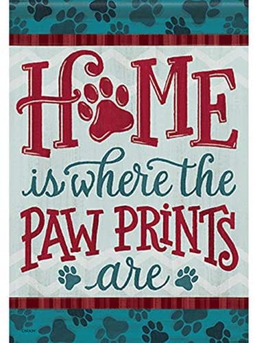 Home is Where the Paw Prints Are   Large Flag - Shelburne Country Store