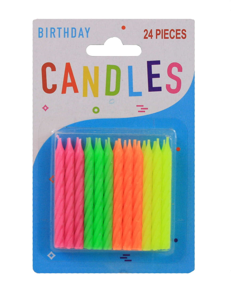 Colorful Neon Cake Candles - 24 pack - Shelburne Country Store