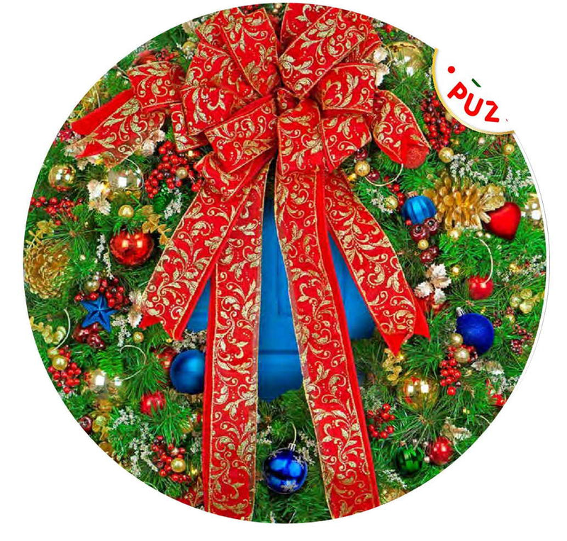 Holiday Wreath - 500 Piece Round Puzzle - Shelburne Country Store