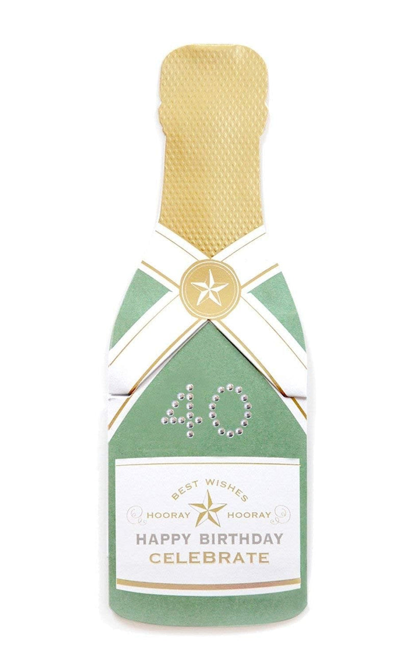 Happy "40" Birthday Green Diamond Champagne Pop Cracker Card - Shelburne Country Store