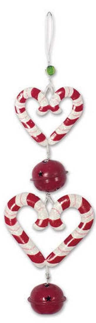 Peppermint Bell Ornament - Hearts - Shelburne Country Store
